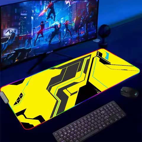 C-Cyberpunk Cool Hot For Rgb Mouse Pad Xxl Steelseries Laptop Mat Gaming Mousepad Backlit Keyboard Gamer Girl Table Pads Deskpad