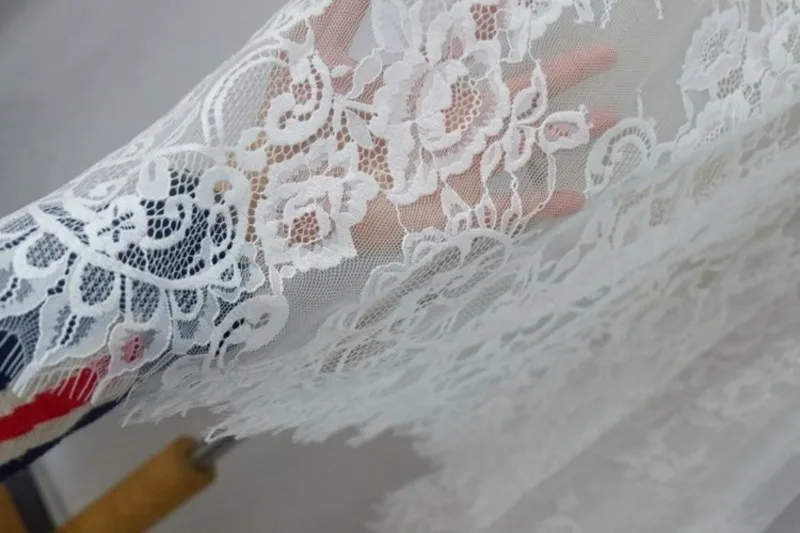 150CM Wide Heavy Duty Yarn Pressed Eyelash Lace Trim DIY Kit For Wedding Veil Dress Garment Home Textile Sewing Accessories - view 2