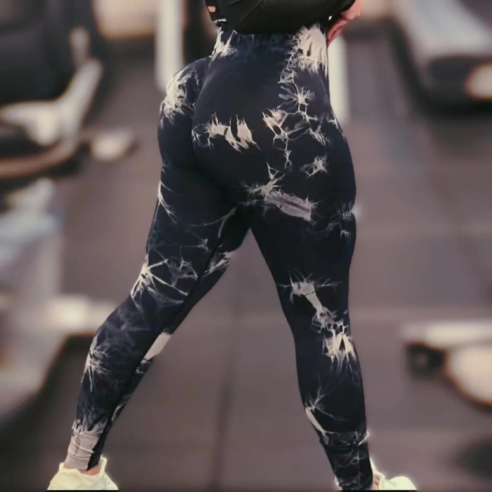 Женские бесшовные леггинсы с принтом тай-дай, пуш-ап, спортивные штаны для фитнеса, йоги, бега, эластичные колготки с подтяжкой ягодиц, леггинсы из нейлона