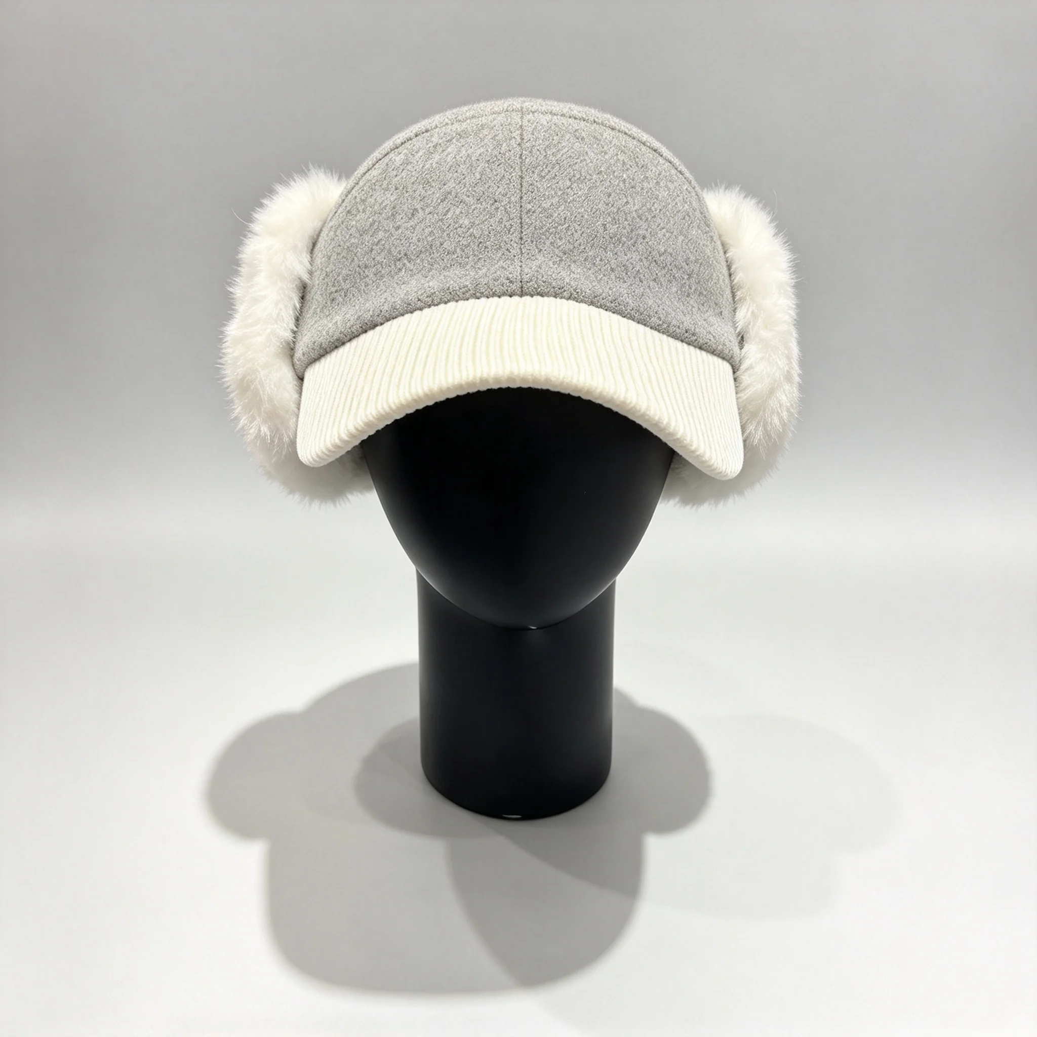 26 Autumn Winter Women Golf Visor Faux Fur Ear Flaps Warm Windproof Corduroy Brim Outdoor Sports Golf Hat