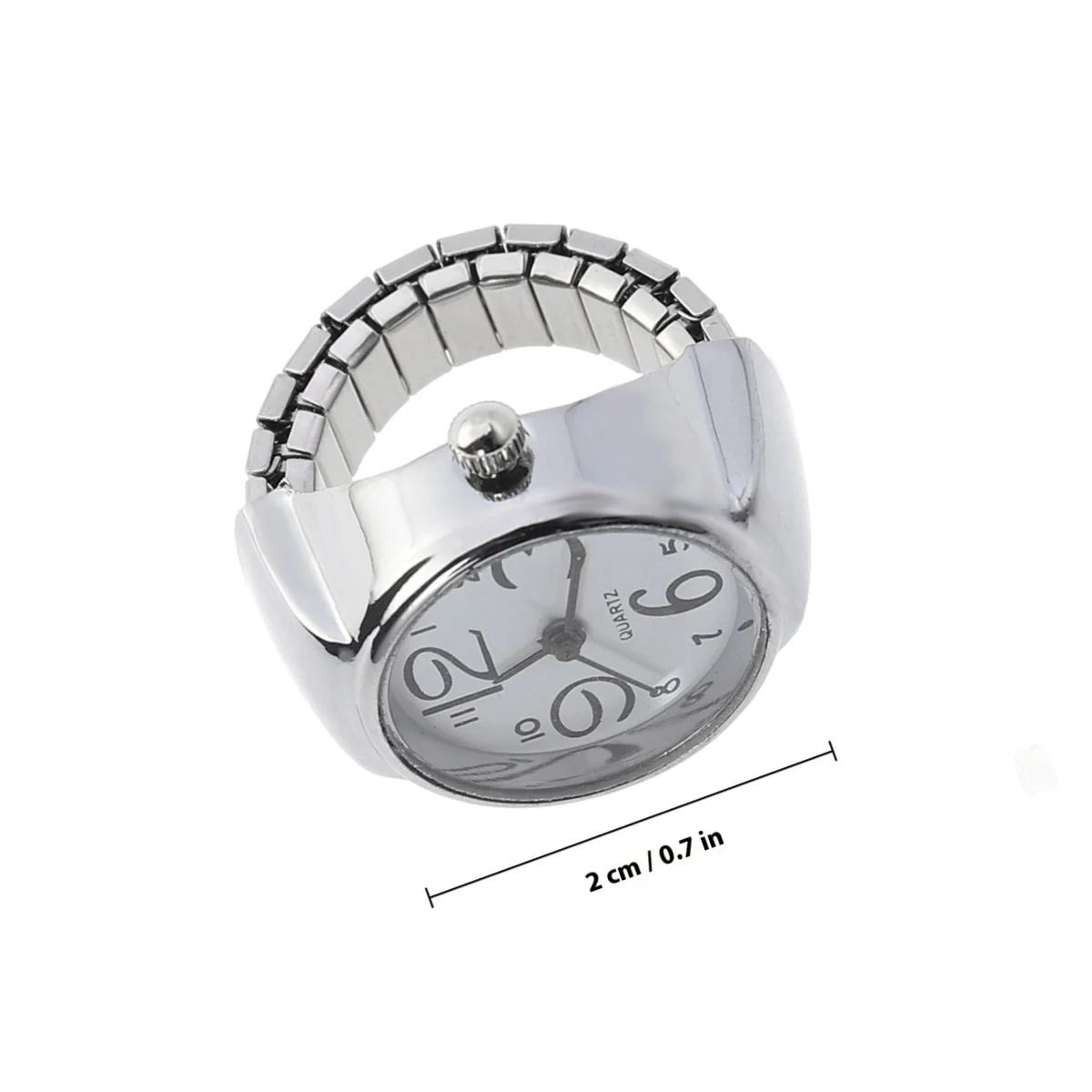 ساعة كوارتز مرنة مبتكرة بحلقة إصبع بيضاء أنيقة وإكسسوارات شخصية هدية للأصدقاء تصميم رائع فريد من نوعه #6