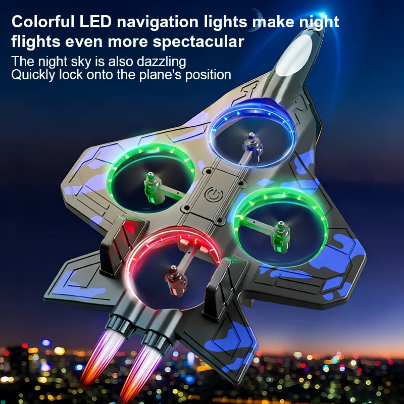 เครื่องบินบังคับวิทยุ M12 RC Hobby Jet Plane 2.4G เครื่องร่อนผาดโผน เฮลิคอปเตอร์บินได้ พร้อมไฟ โฟม ของเล่นเครื่องบินรบบังคับวิทยุ