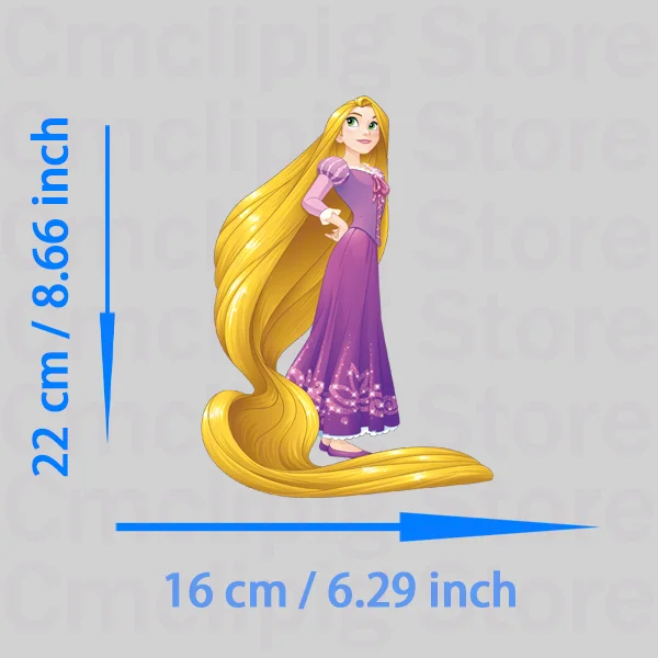 Disney Rapunzel Iron on patch adesivi a trasferimento termico per bambini appliques a strisce per decorazioni per cucire fai da te