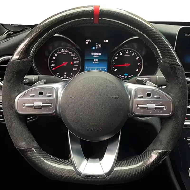 Customize DIY Car Steering Wheel Cover For Mercedes-Benz A-Class W177 2018-2019 B Class C Class CLS 2018 2019 2020 Car Interior