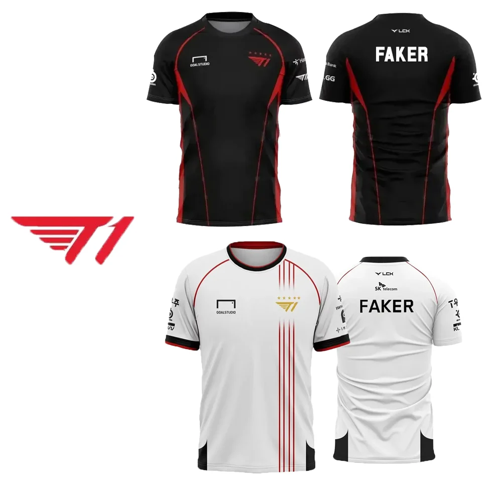 

Футболки Faker Jersey T1 Team Champion с 3D принтом LOL Esports Lck для профессиональных игроков, тренировочная одежда, большие топы для болельщиков геймеров