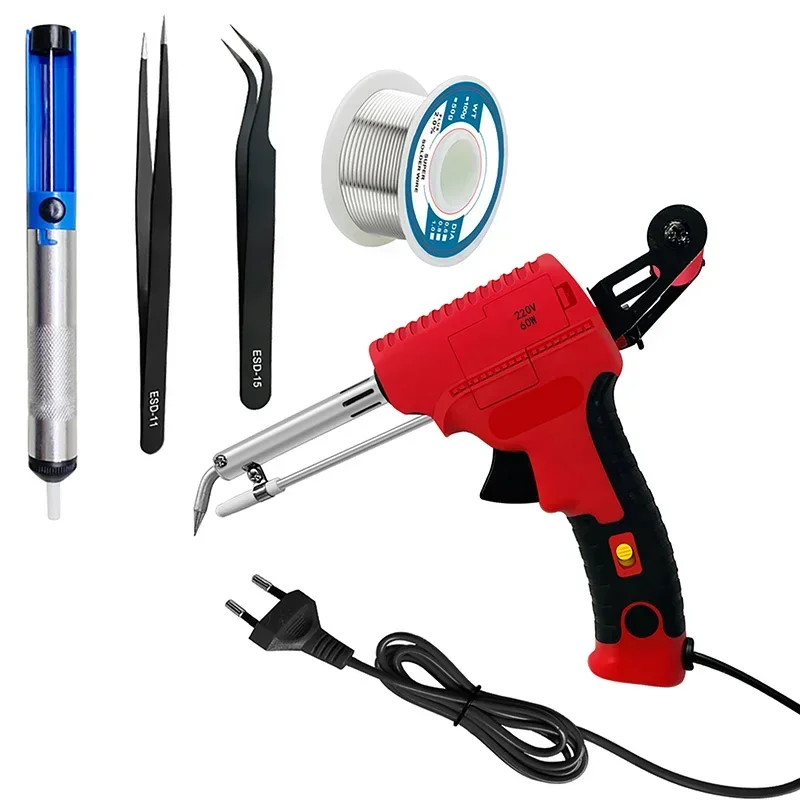 

220V/80W Electric Soldering Iron Gun Kit Hand-held Internal Heating Soldering Iron Household Electronic Repair Soldering Tools