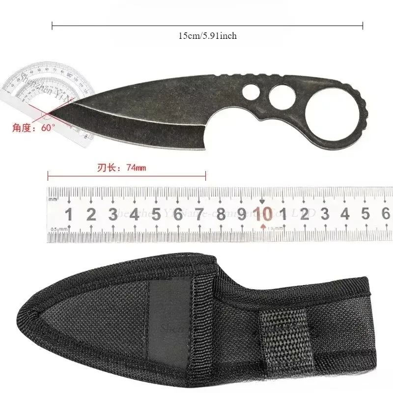 Survival Fixed Blade Knife, Dragon Bone Design, Anti-Height Sharpness,EDC and Outdoor Camping Titanium Knife Pocket knife