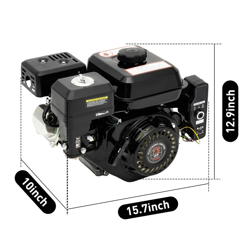 7.5HP 4-Stroke  Engine 3KW 210CC Hand/Electric Start OHV Air Cooling Gas Engine Motor for Go Karts 3600RPM