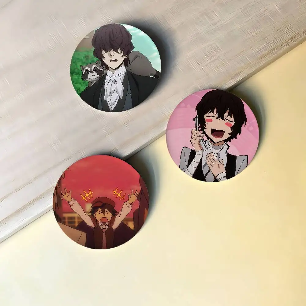 Bungo Stray Dogs Badges Peripheral Lapel Pins Tinplate Round Brooch For Shoulder Bag Accessories Souvenir Gifts