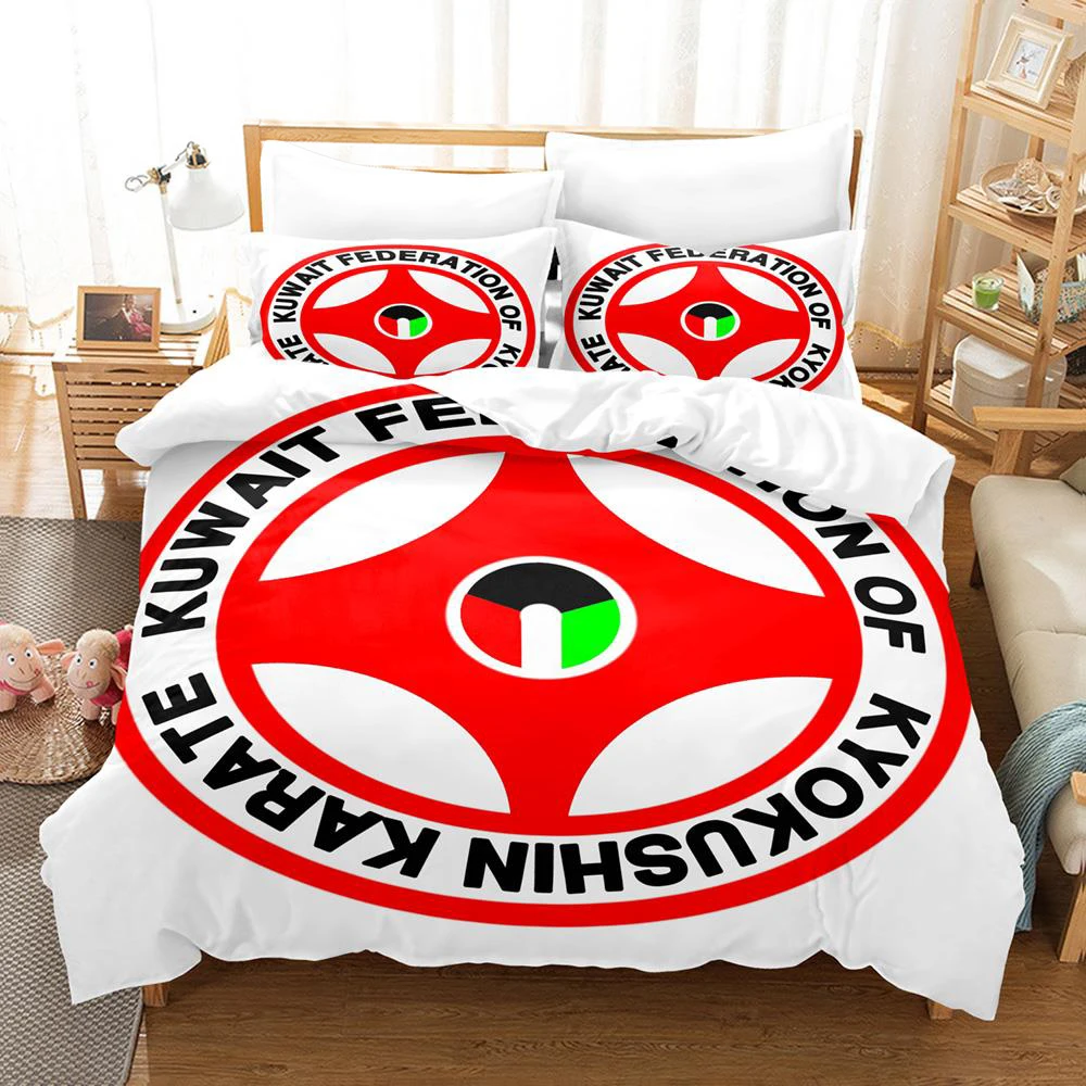 3D Printed Kyokushin Karate Bedding Set Boys Girls Twin Queen Size Duvet Cover Pillowcase Bed Kids Adult Home Textileextile