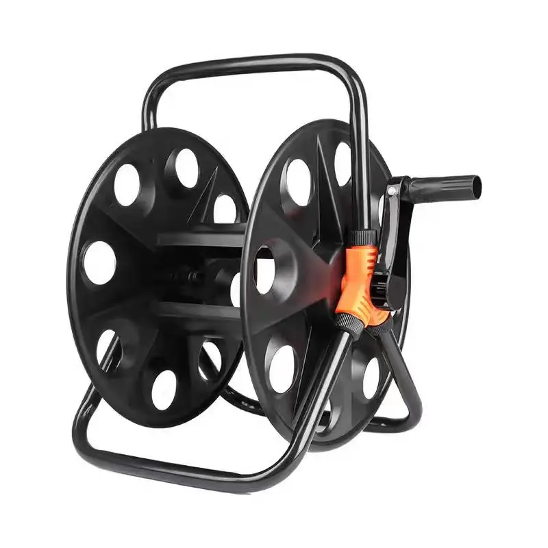Multifunctional Hose Reel Cart Hose Organizer Rack Pipe Winder with Fittings Universal Connector for Home Garden Car Wash