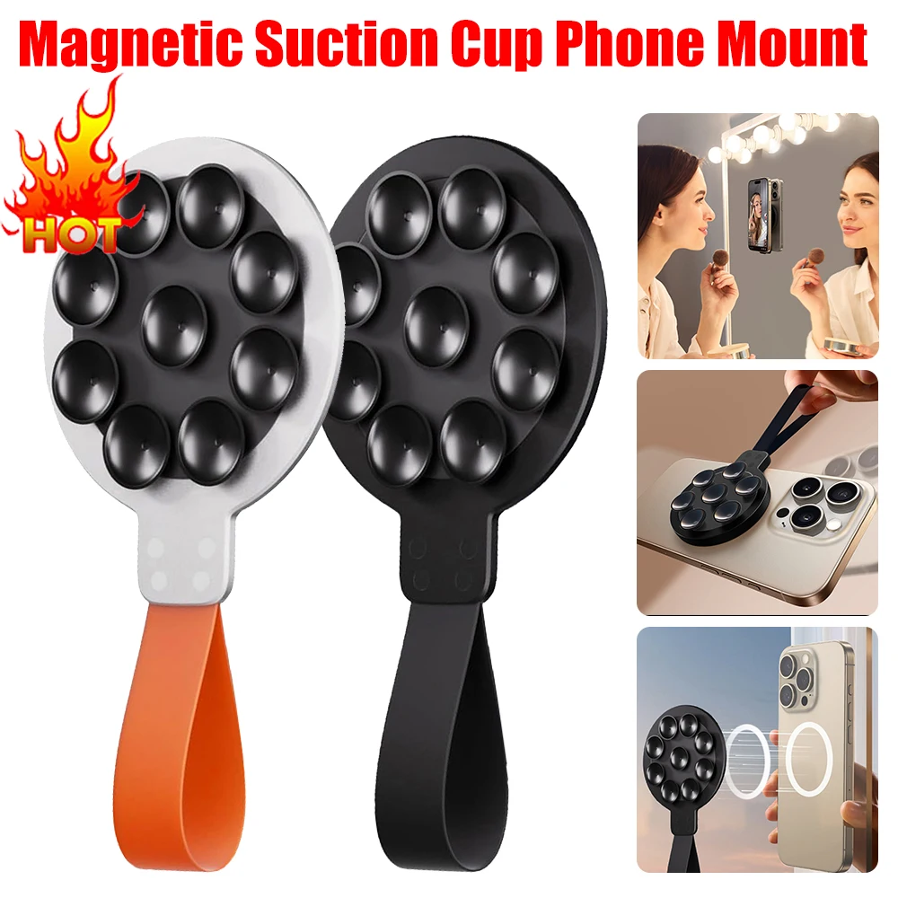 Magnetic Suction Phone Case Grip Holder Stand Silicone Mirror Shower Phone Holder Suction Phone Case Mount for iPhone 15 14 13