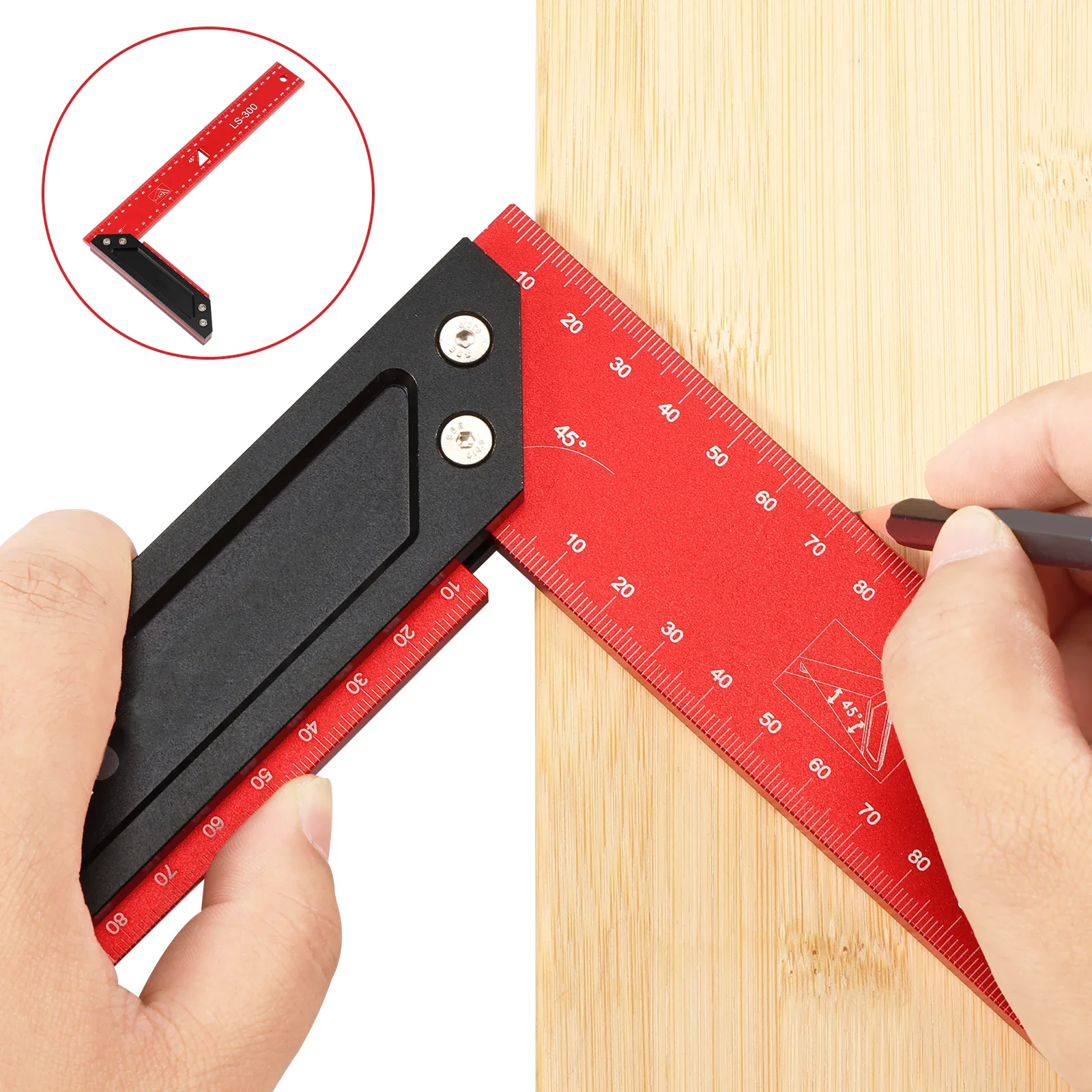 

Woodworking Square Ruler 12 Inch Aluminum Alloy L Shaped Measuring Ruler Precision Marking Tool for Carpenter Measuring Drawing