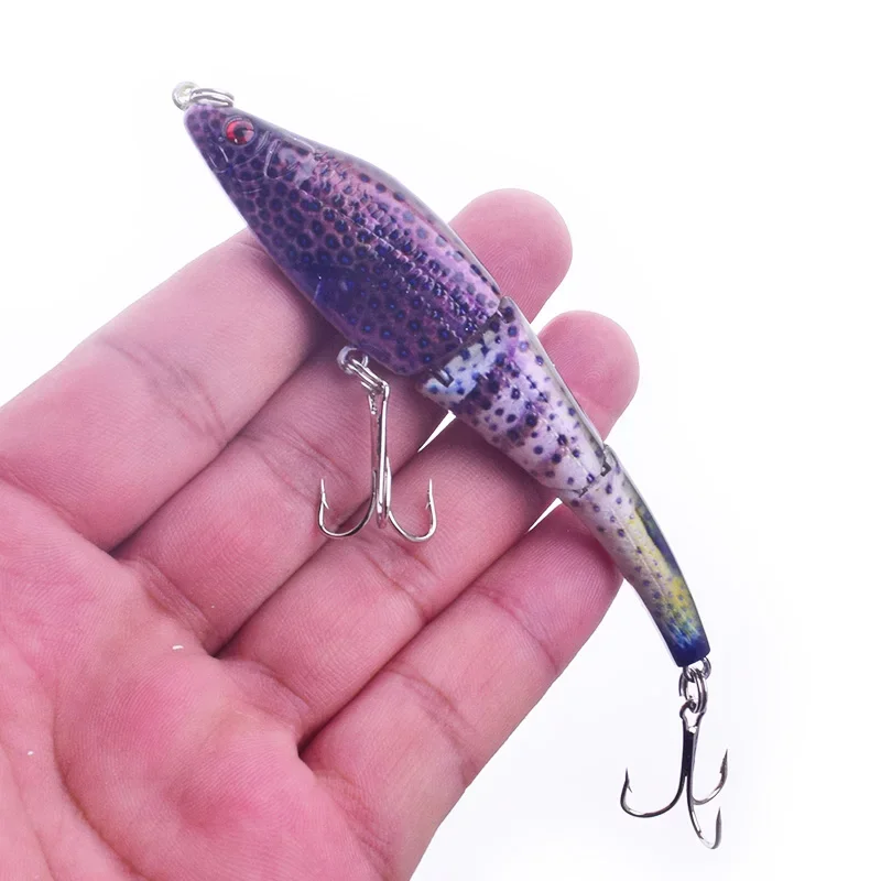 1 pc multi-articulação 3d pintado isca 9.5cm 9g afundando lentamente minnow artificial duro isca de pesca equipamento de pesca baixo wobblers iscas