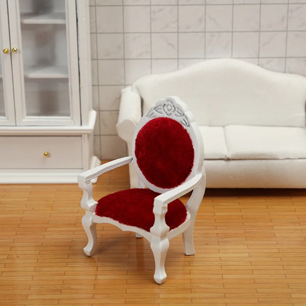 

Mini European Style Small Chair Decorative Miniature DIY Dollhouses Armchair Decoration Outdoor Furniture Adorable Toy