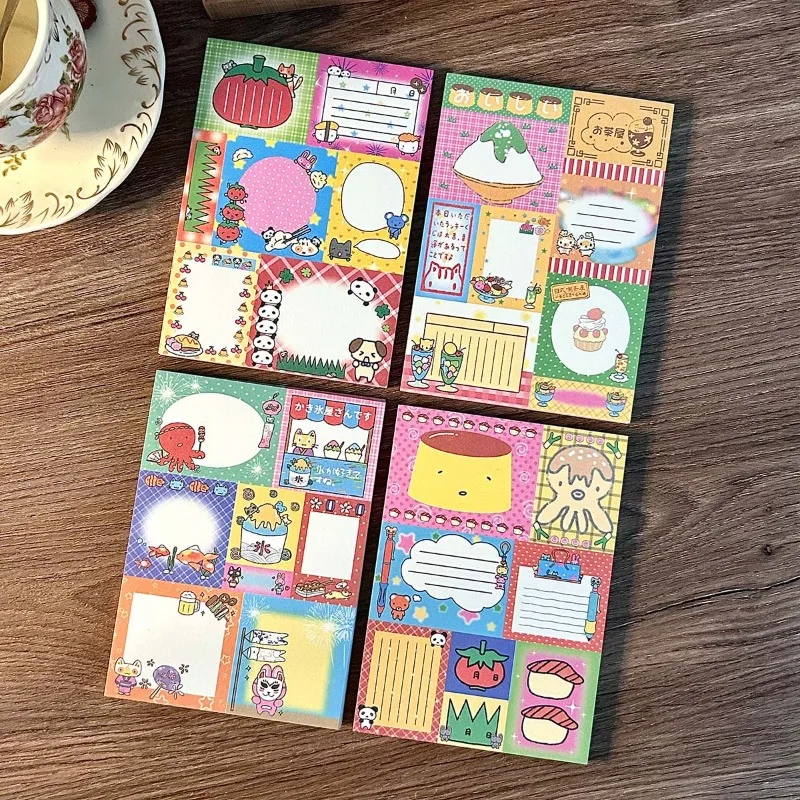 50sheet Retro Creative Design Japanese Notepad for Kids Kawaii Cartoon Dessert Scrapbooking Memo Pad Kawaii Sticky Note Gift