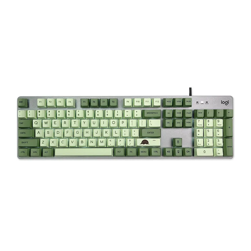 

Wired mechanical backlight effect, game office typing, personalized green tea red axis