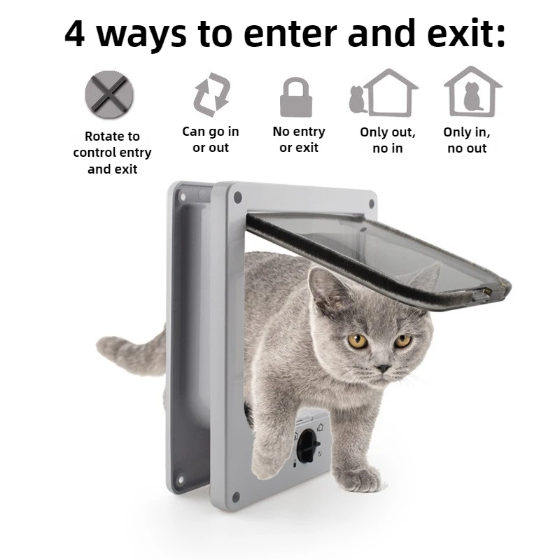 Doorway Cat Gate Indoor Hole Door Way Rotating Switch Cat Gates Control Direction Entry Exit Free Doors Kitten Pet Supplies
