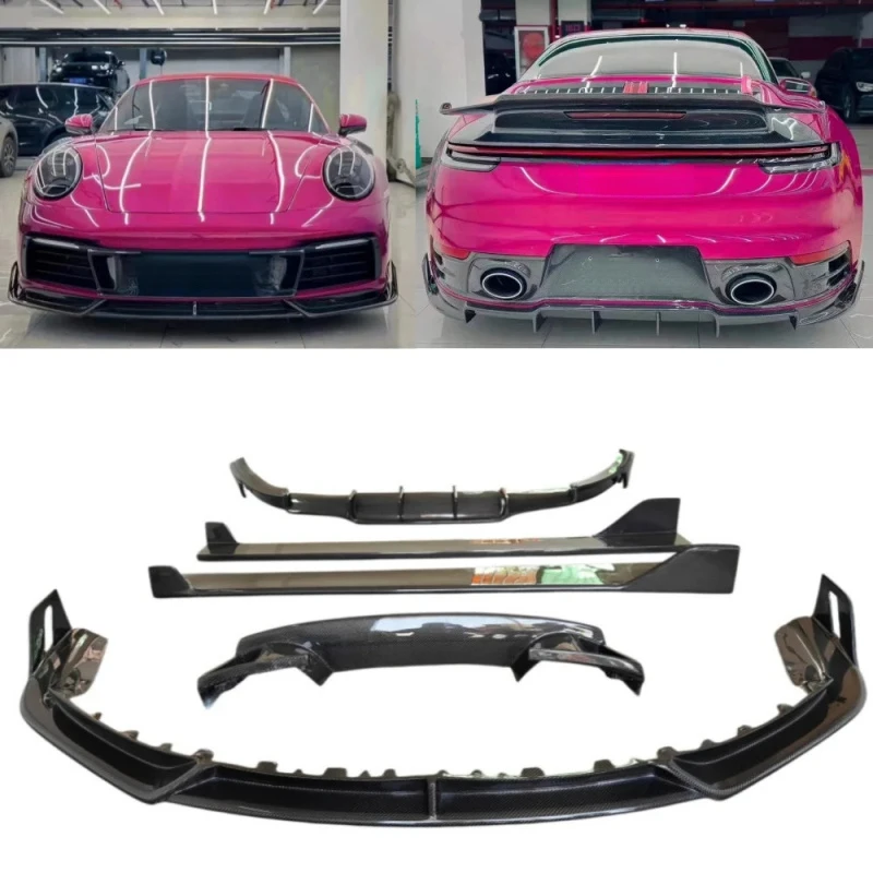 Hot selling Suitable for Modified Carbon Fiber Front Lip Side Skirt Rear air Outlet Body Kit