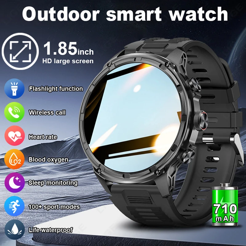 LIGE Large Capacity 710Mah Battery Bluetooth Call Smart Watch Men LED Flashlight Smartwatch Women Watch Sport Outdoor Bracelet