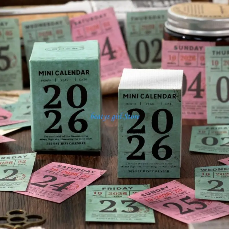 C7AB 365 Day Tearable Paper Calendar Portable Writing Notepads For Notebook Journal