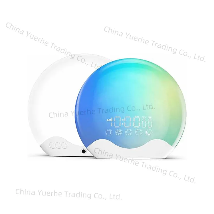 

Newsimulated Sunrise пробуждение свет корпус двухсторонний красочный окружающий свет ночник светодиодный электронный будильник пробуждение