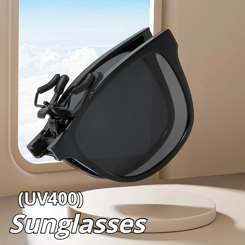 

New Stylish Foldable Flip-Up Sunglass Clip-Ons Ultra-Lightweight Comfortable Portable UV-Protective Eyewear Unisex UV400