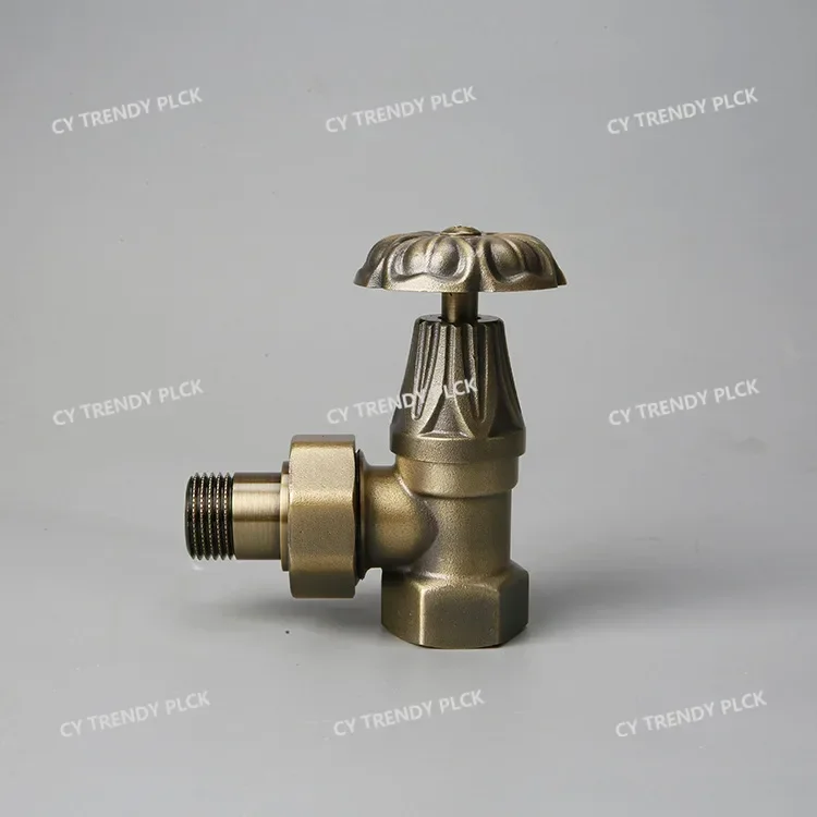 4 Points Bronze Heating Valve, Radiator Temperature Control Valve, European Standard, Antique Paint Process