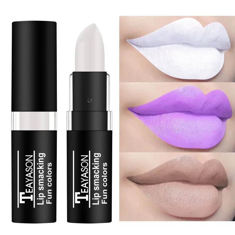 Matt vampir schwarz lippenstift 12 farben wasserdicht langlebig sexy rot whtie grün samt matt lippenstifte lippen make-up kosmetik