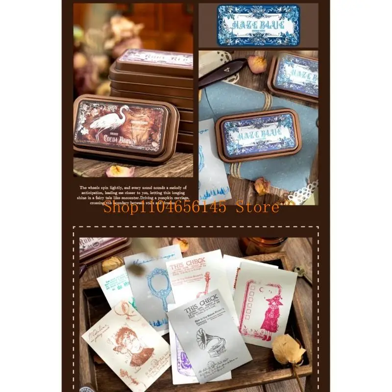 5ASD تجفيف سريع للحبر الحبر الحبر حبر وسادة الأسطورة في العصور الوسطى وسادة الحبر مع علبة معدنية للمشاريع #5