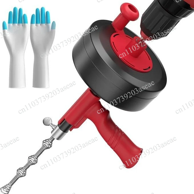 Pipe dredger with bit adapter 10m heavy duty flexible steel sink drain auger