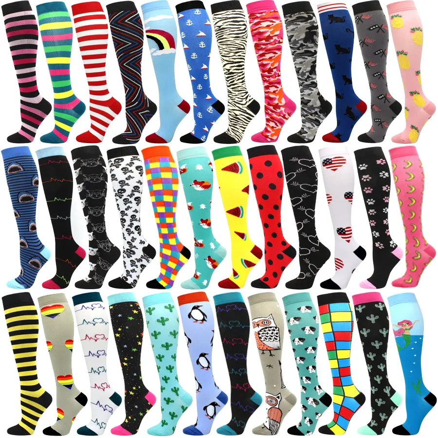 1 Pair of Men's Running Compression Socks Basketball Cycling Socks Medical Prevention of Varicocele Cute