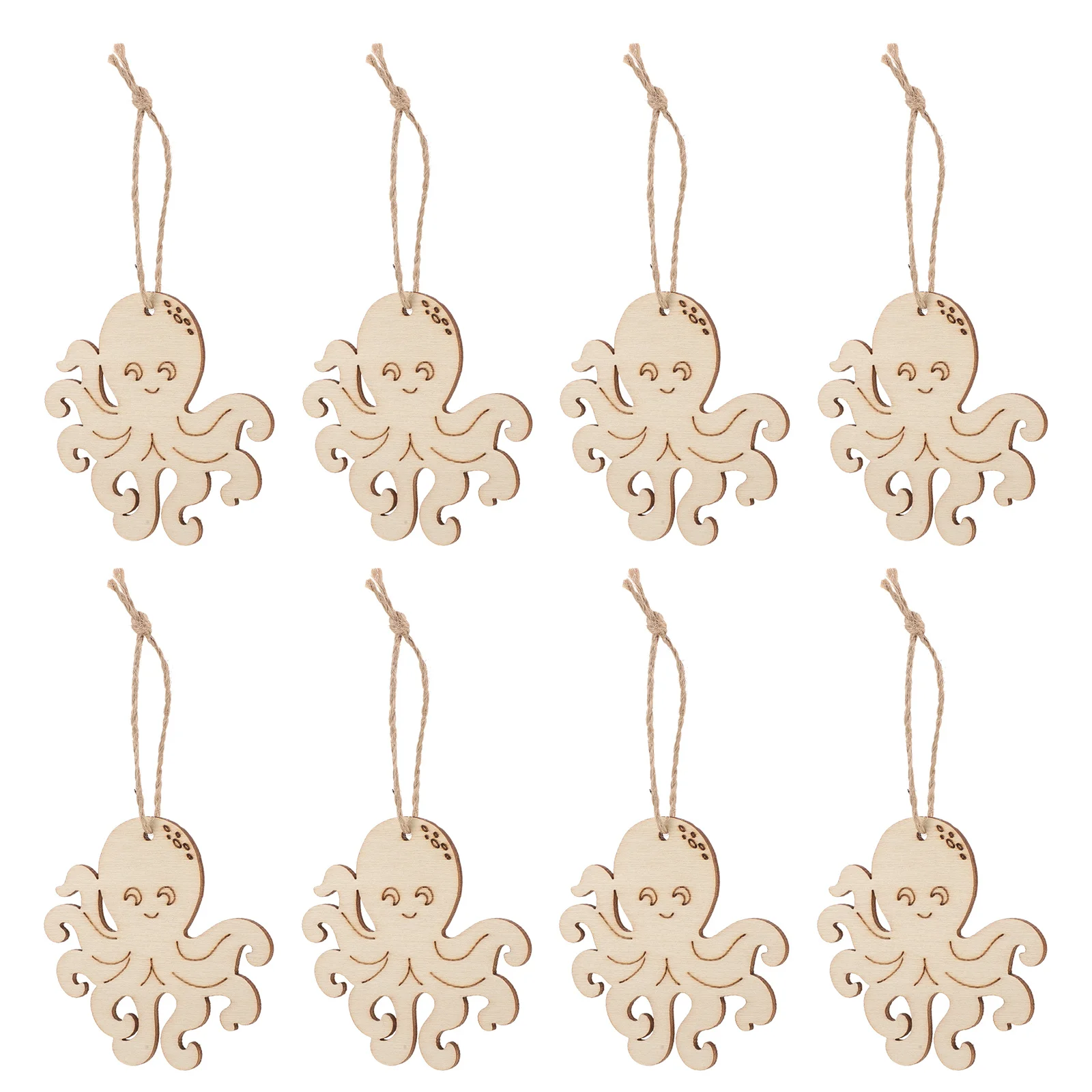 

10Pcs Unfinished Octopus Wood Cutouts Natural Wooden Shapes for DIY Party Decorations Craft Projects Wood Table Centerpiece