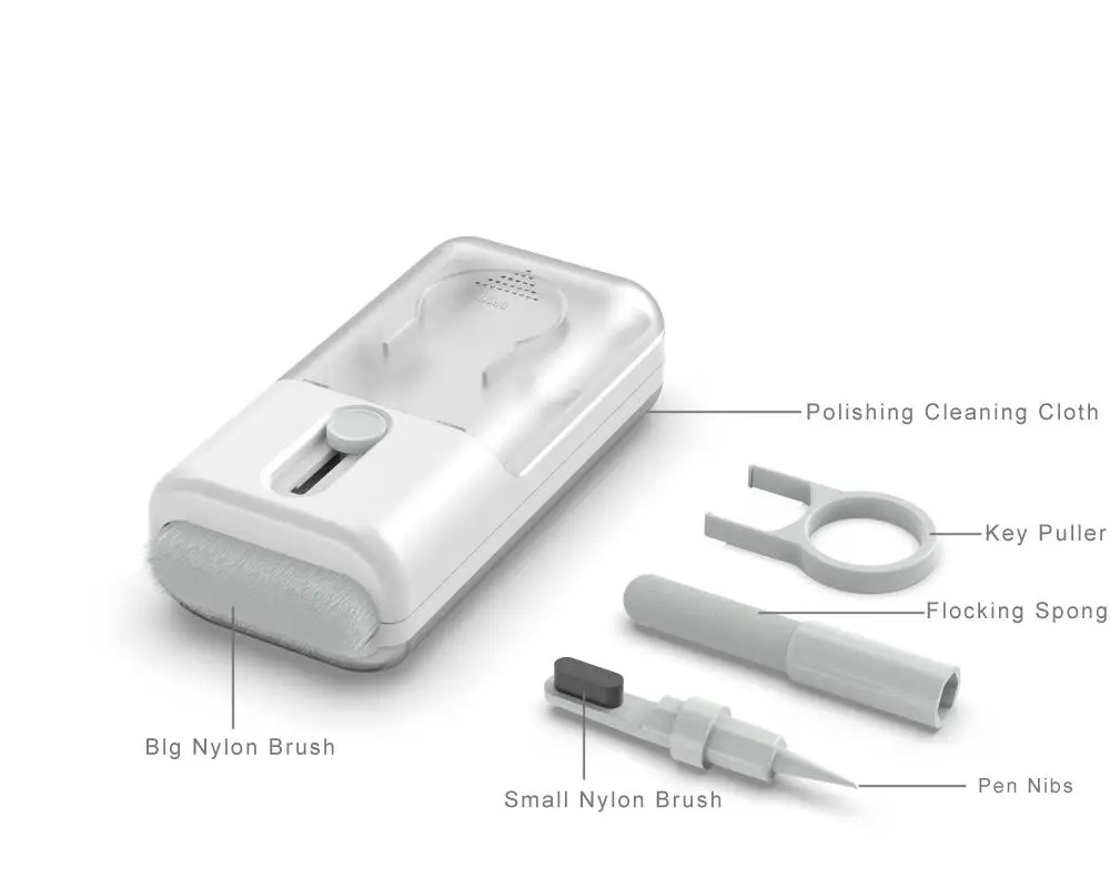6-in-1 لوحة مفاتيح الكمبيوتر فرشاة تنظيف عدة سماعة قلم تنظيف للوحة المفاتيح سماعة أدوات تنظيف الأنظف Keycap مجتذب عدة