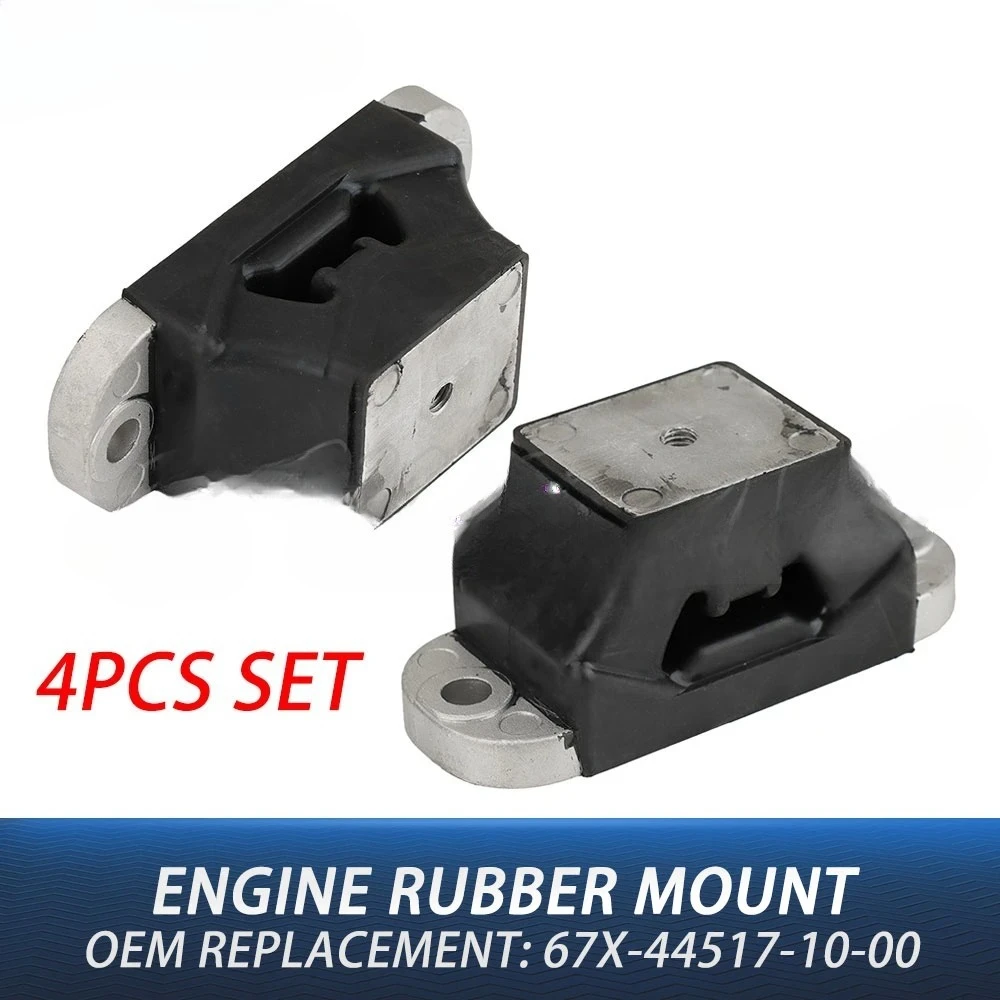 4 PCS OEM Engine Rubber Motor Mount Fit for YAMAHA WaveRunner FX HO SHO VX CRUISER GP1300R GP1200 VX1100 FX140 67X-44517-10-00