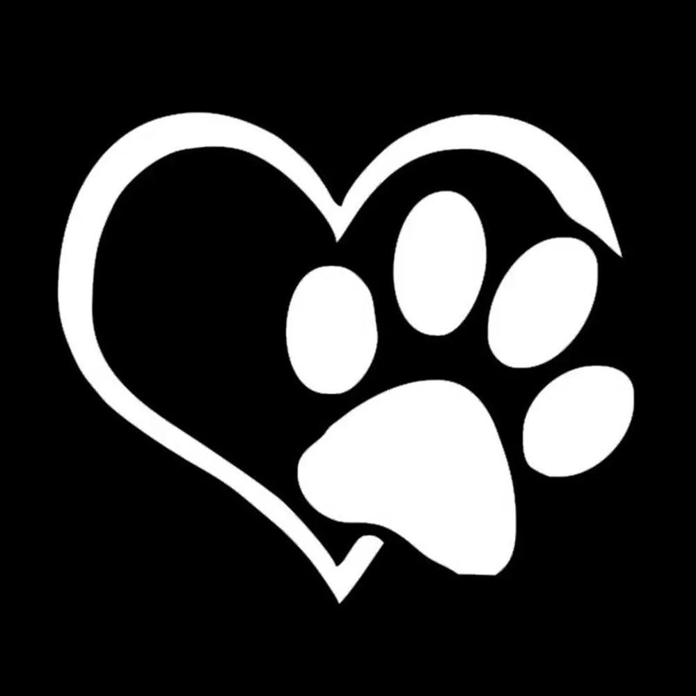 Cute Heart Paw Print Car Sticker Waterproof Vinyl Decal Наклейка На Авто С Лапкой И Сердцем Для Любителей Животных Free Ship