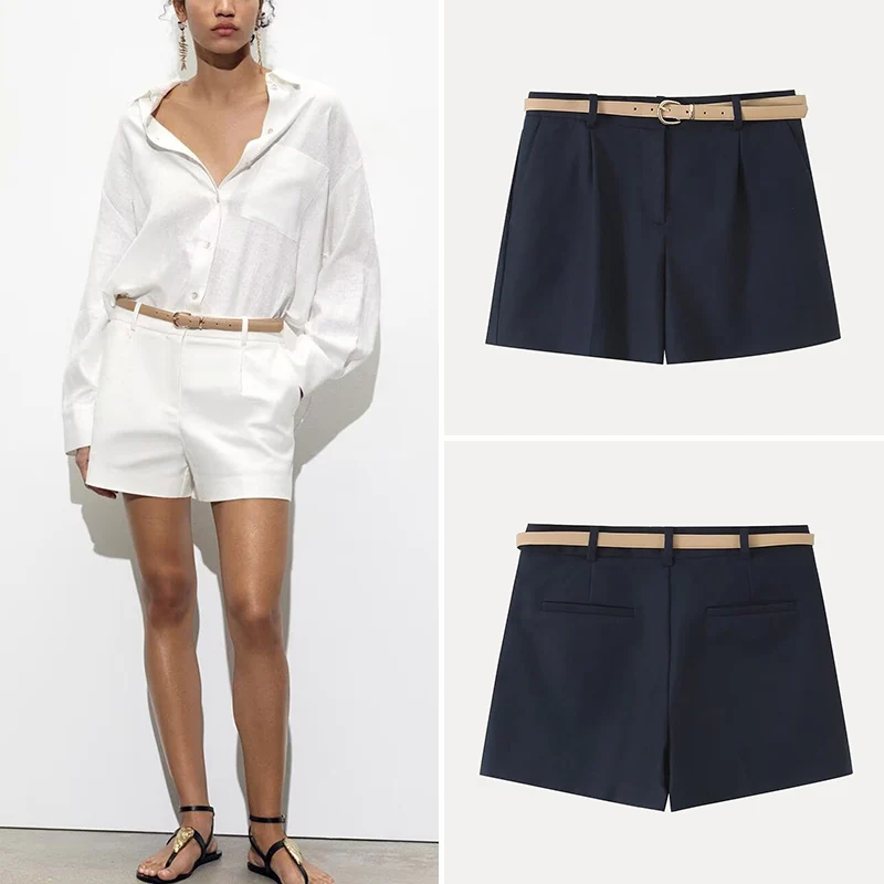 

Женские повседневные брюки Z Street Sle с поясом и складками, весна 2025, для офиса и города