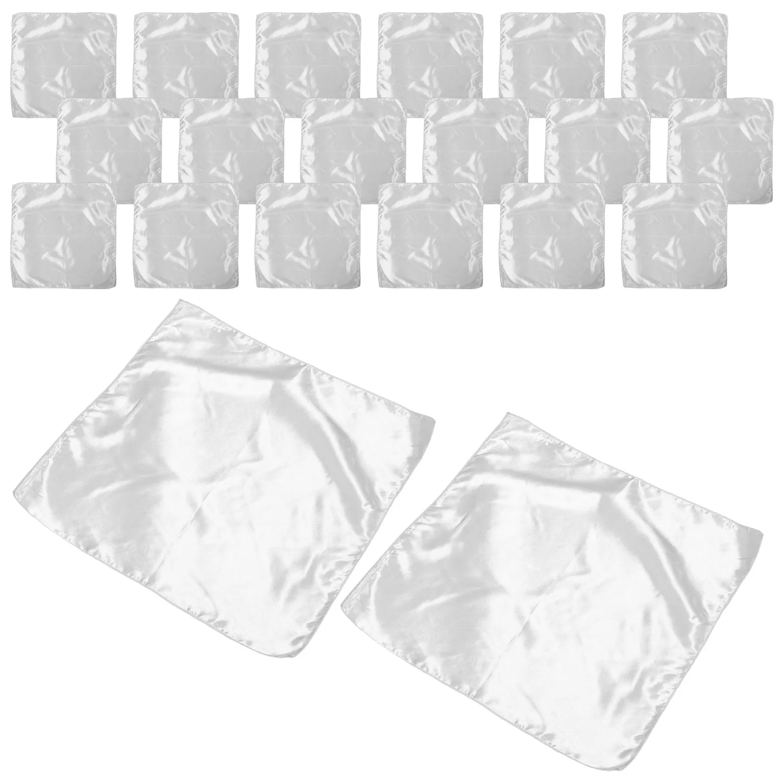 20Pcs Grey Satin Cloth Napkins Square 16.9x16.9 Washable Reusable Dinner Napkins for Wedding Banquet Party Restaurant Hotel Use