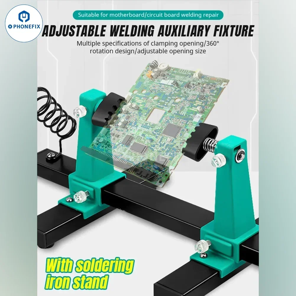 Imagem -06 - Suporte de Placa de Circuito Estável Pcb Soldagem Desmontagem Dispositivo Elétrico Ajustável Suporte da Placa-mãe 360 ° Ferramenta de Reparo de Suporte de Braçadeira Auxiliar