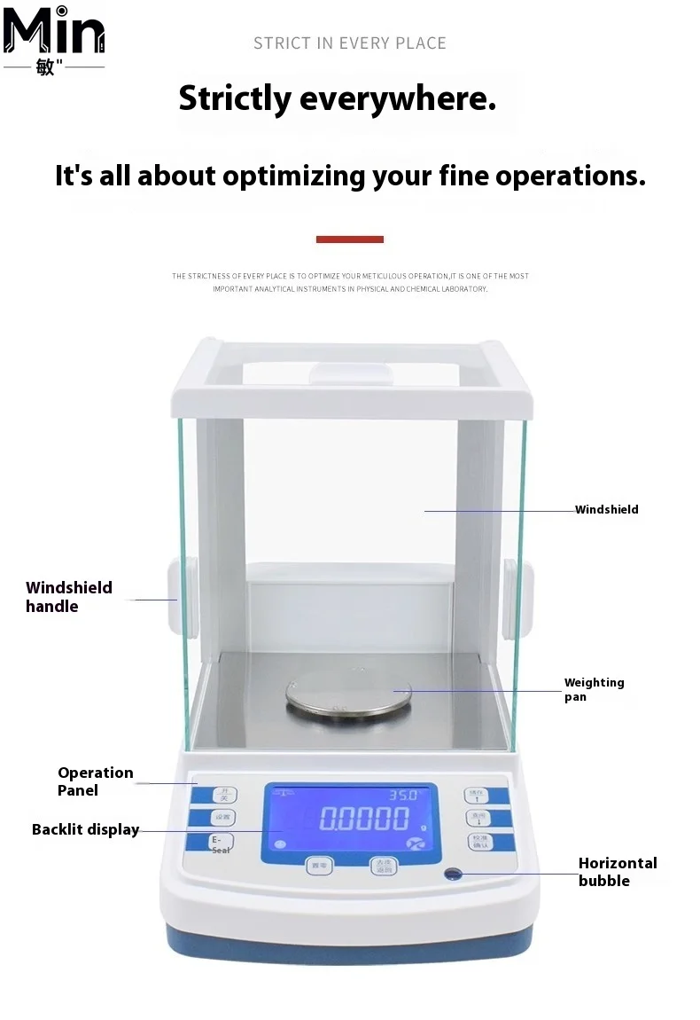 0.0001g 0.01mg Precision Digital Microbalance Analytical Balance 100g to 1000g Range Laboratory Electronic Weighing Scale