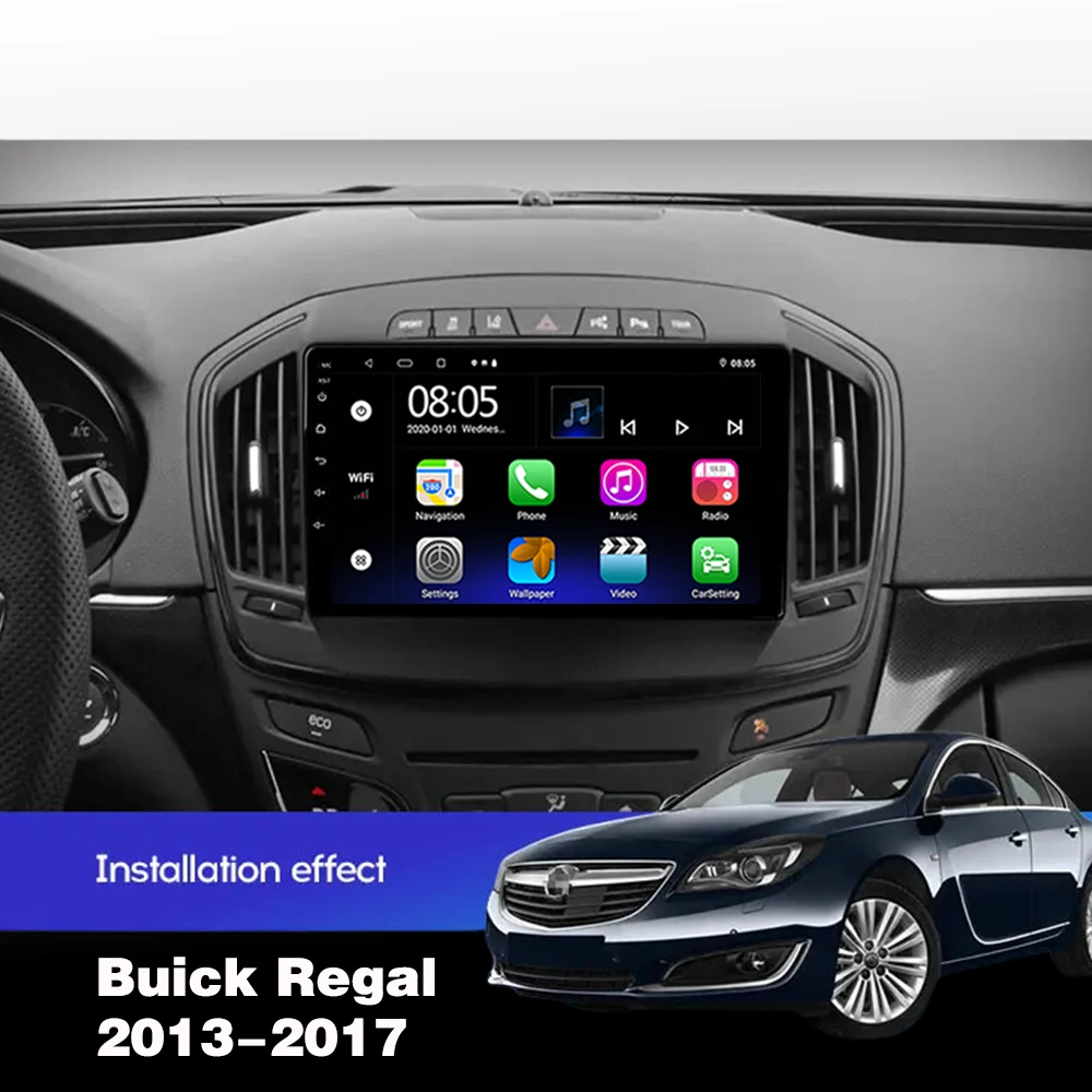 Android14 For Buick Regal 2013-2017 Opel Insignia Car Radio Navigation Multimedia Video Player WIFI 4G Wireless Carplay GPS