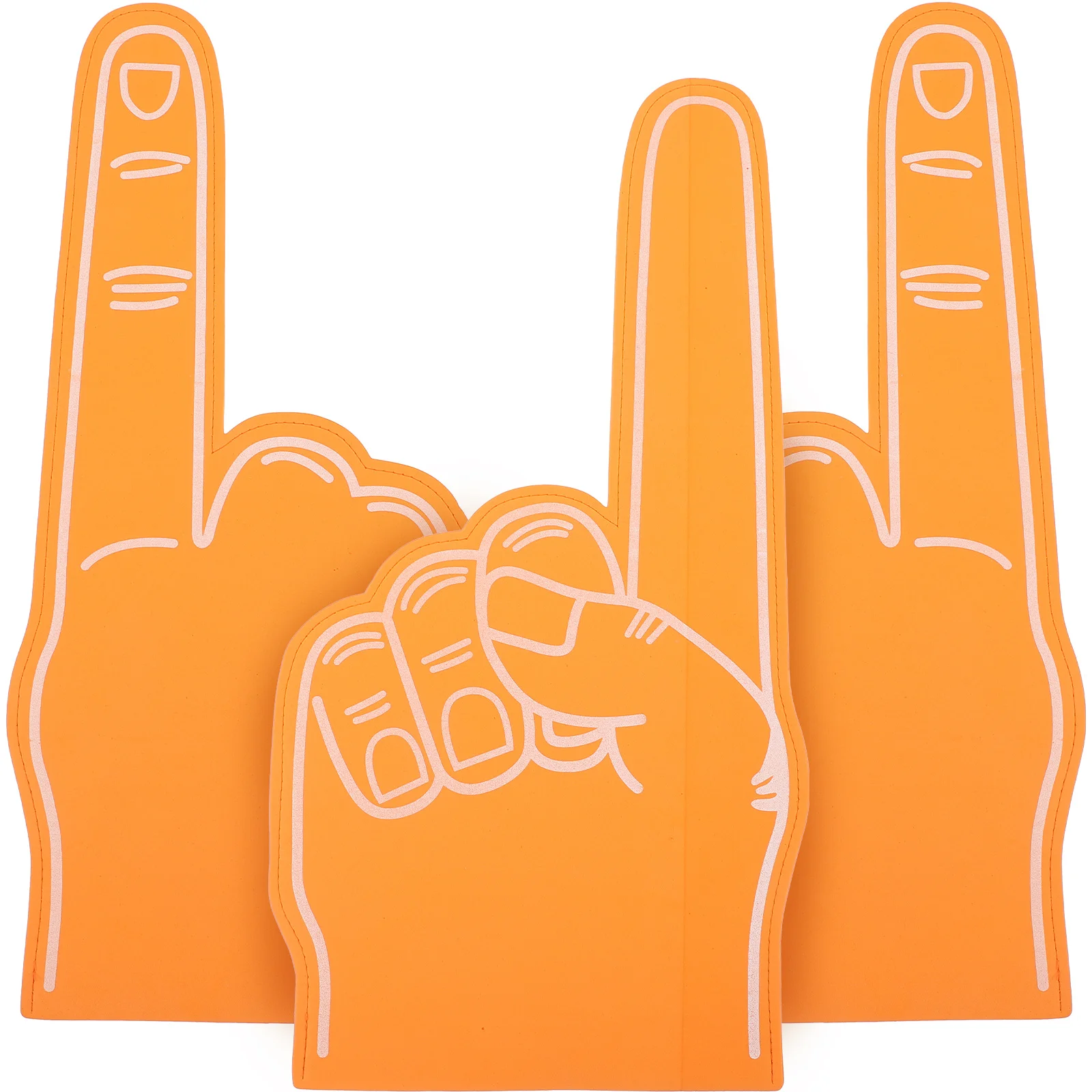 

3pcs Foam Finger Cots Orange Competition Cheer Props Lightweight Soft Sports Fan Accessories Party Game Event Noisemaker