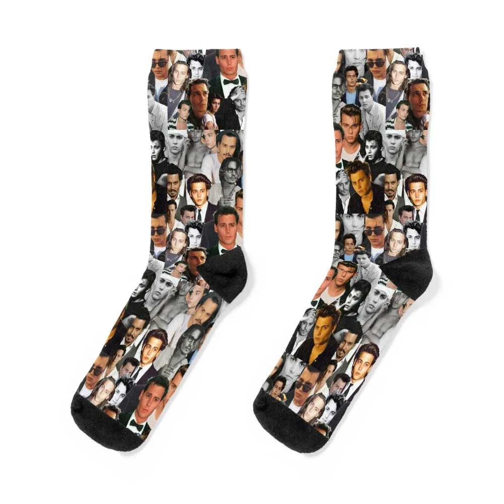 Johnny Depp Collage Socks Children's hockey compression cute Ladies Socks Men's