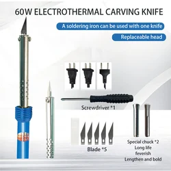9Pcs/set Electric Hot Knife Cutter Tool Kit with Soldering Iron for Carving Multipurpose Plastic Vinyl US/EU Plug