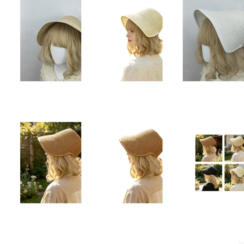 Woven Wide Brims Straw Hat Base Flat Hat DIY Sun Cap Base for Garden Party Beach Walking and Craft Millinery Project Headwear
