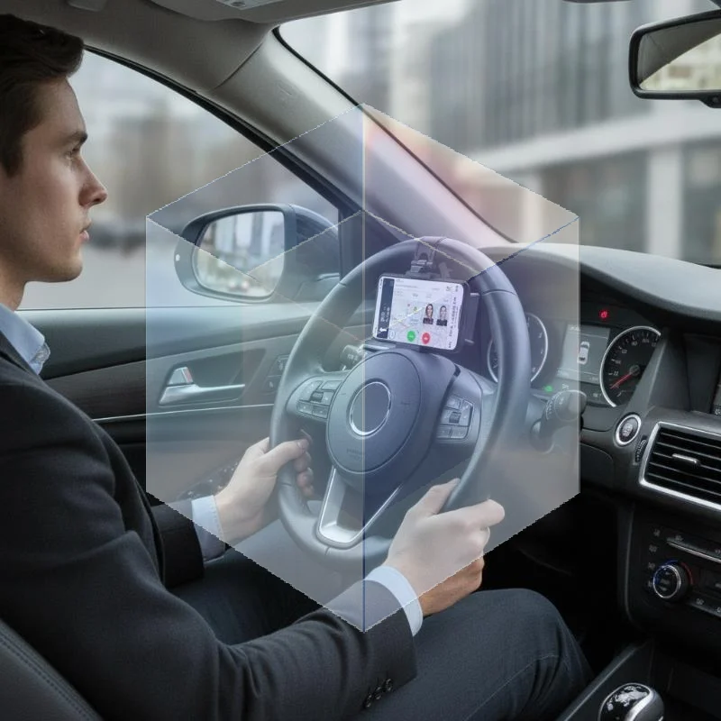 Car Steering Wheel Phone Holder Universal Elastic Retractable Mobile Mount Easy Install for GPS  Daily Commute