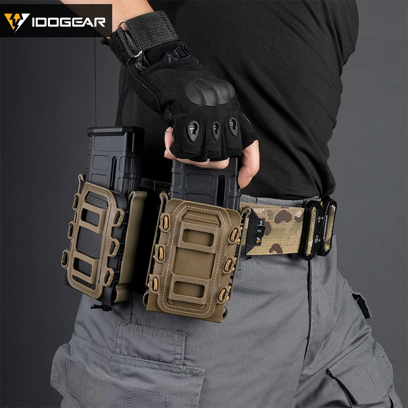 IDOGEAR 5.56mm 7.62mm Fast Mag Pouch Tactical Magazine Pouches Molle Belt Fast Attach Carrier Soft Shell  Mag Carrier