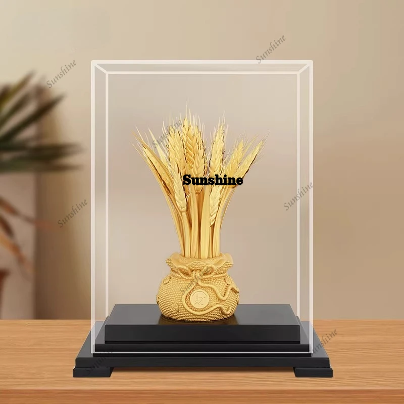 Gold foil wheat ears are on sale, desktop ornaments, home furnishing, living room wine cabinet decorations