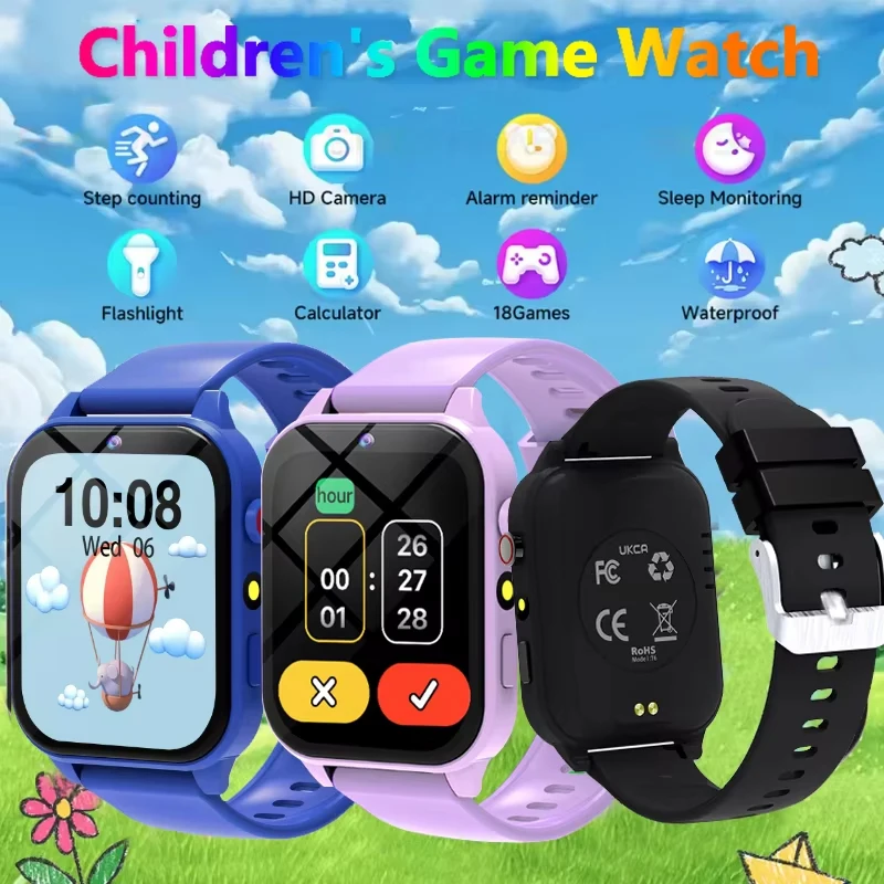

New Smart Watch For Kids 18 Games Waterproof Flashlight Remote Control Photography Boy Girl Holiday and Birthday Gifts