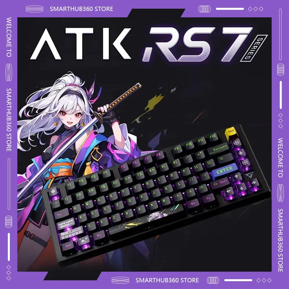 ATK RS7 Pro Mechanical Keyboard Rgb 8k Return Rate Rt Adjustable Esports Aluminium Alloy Magnetic Switch Custom Wired  Keyboard